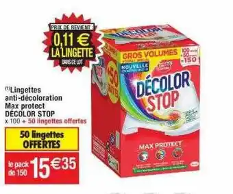 Lingettes anti-décoloration max protect décolor stop