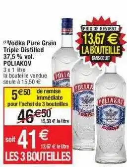 Vodka pure grain triple distilled 37,5% vol. poliakov
