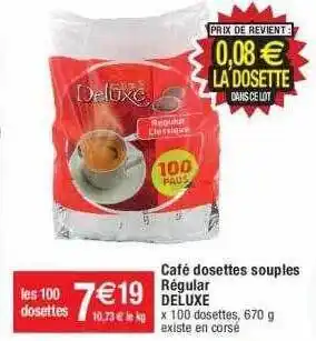 Cora x Carrefour Café dosettes souples régular deluxe offre