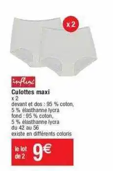 Cora x Carrefour Culottes maxi influx offre