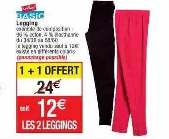 Cora x Carrefour Legging influx basic offre