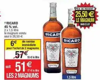 Cora x Carrefour Ricard 45% vol. offre