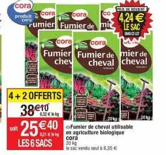 Fumier de cheval utilisable en agriculture biologique cora