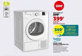 Hyper U Sèche-linge pompe à chaleur 8 kg beko offre