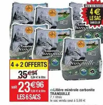 Litière minérale carbonite tranquille
