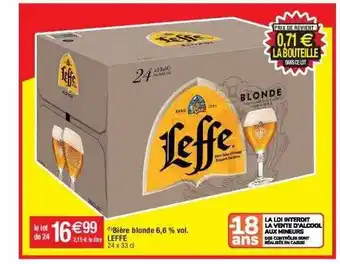 Cora x Carrefour Bière blonde 6,6% vol. leffe offre