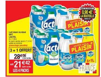 Cora x Carrefour Lait demi écrémé uht lactel offre