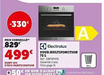Hyper U Four multifonction 72 l eletrolux offre