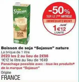 Monoprix Boisson de soja offre