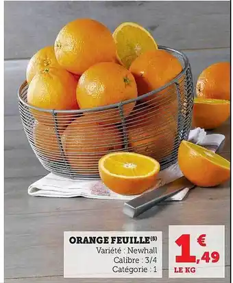 Super U Orange feuille offre