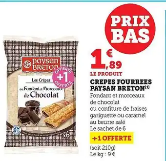 Super U Crêpes fourrées paysan breton offre