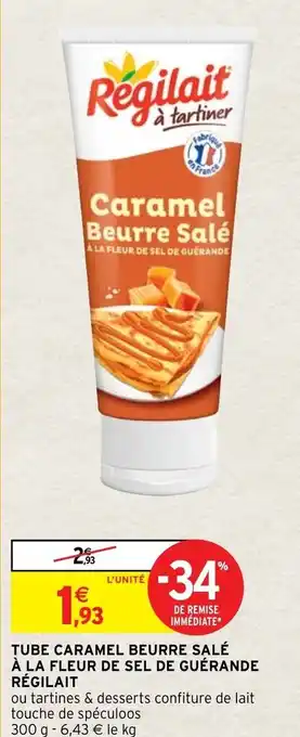 Tube caramel Beurre Salé À La Fleur De Sel De Guérande Régilait
