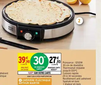 Intermarché Crêpière Électique Arthur Martin offre