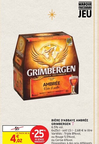 Intermarché Biêre D'Abbaye Ambrêe Grimbergen offre