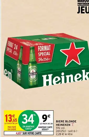 Intermarché Biere Blonde Heineken offre