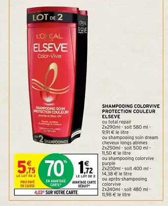 Intermarché Shampooing Colorvive Protection Couleur Elseve offre