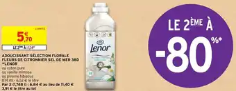 Intermarché Adoucissant Sêlection Florale Fleurs De Citronnier Sel De Mer 38D Lenor offre
