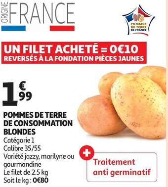 Auchan Pommes De Terre De Consommation Blondes offre