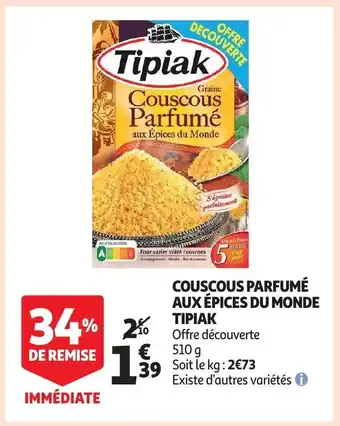 Auchan couscous Parfumé Aux Epices Du Monde Tipiak offre