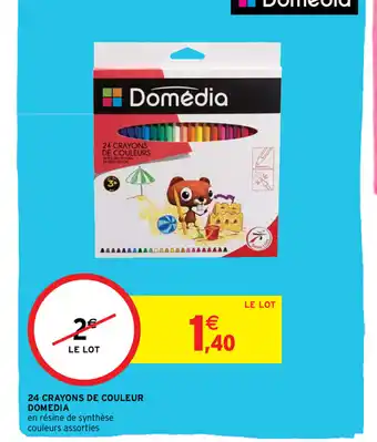 Intermarché 24 Crayons De Couleur Domedia offre