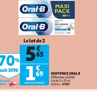 Auchan Dentifrice Oral B offre