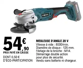 E.Leclerc Brico Meuleuse D'Angle 20 V offre