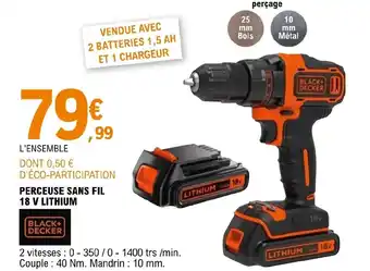 E.Leclerc Brico Perceuse Sans Fil 18 V Lithium offre