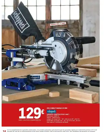 E.Leclerc Brico Scie a Onglet Radiale 210mm Scheppach offre