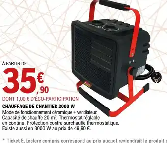 E.Leclerc Brico Chauffage de Chantier 2000w offre