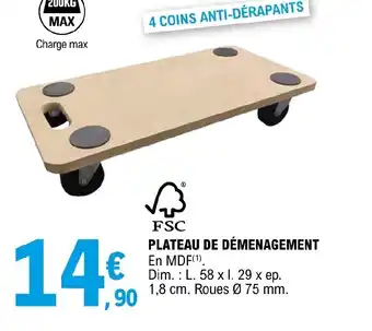 E.Leclerc Brico Plateau de Déménagement offre