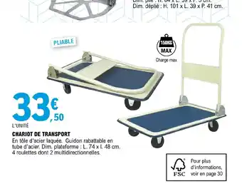 E.Leclerc Brico Chariot de Transport offre