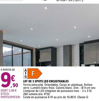 E.Leclerc Brico Lot de 3 Spots led Encastrables offre