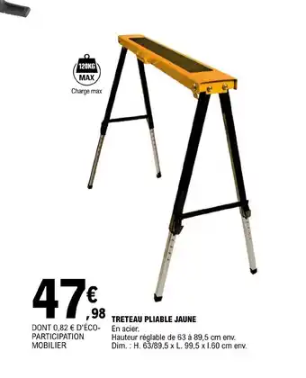 E.Leclerc Brico Treteau Pliable Jaune offre