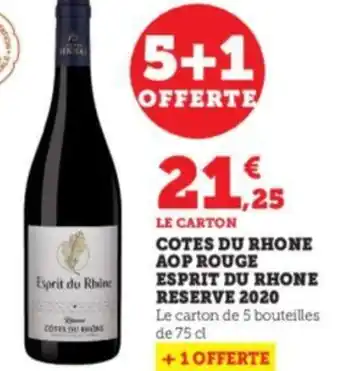 U Express Cotes du Rhone AOP Rouge Esprit du Rhone Reserve 2020 offre