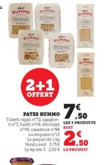 U Express Pates Rummo offre