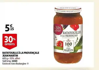 Auchan Ratatouille à la provençale jean martin offre