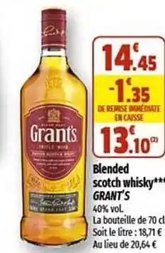 Coccimarket Blended scotch whisky grant's offre