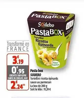 Coccimarket Pasta box sodebo offre