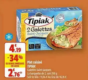 Coccinelle Express Plat cuisiné tipiak offre