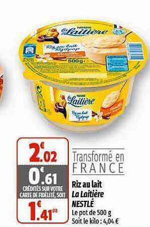Coccinelle Express Riz au lait la laitière nestlé offre