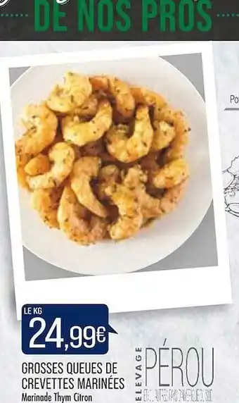 Match Grosses queues de crevettes marinées offre