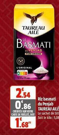 Coccinelle Express Riz basmati du penjab taureau ailé offre