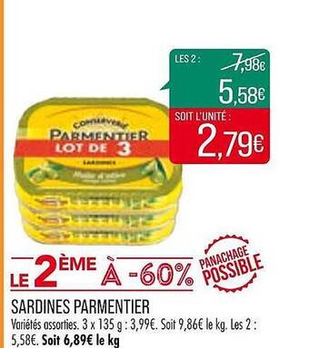 Match Sardines parmentier offre