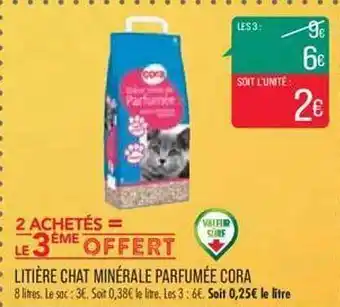 Match Litière chat minérale parfumée cora offre
