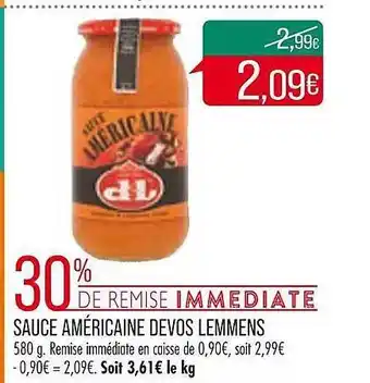 Match Sauce américaine devos lemmens offre