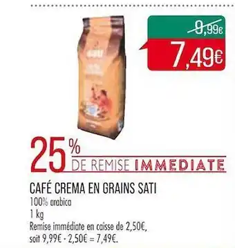 Match Café crema en grains sati offre