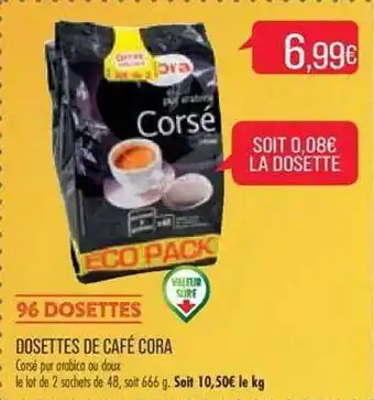 Match Dosettes de café cora offre