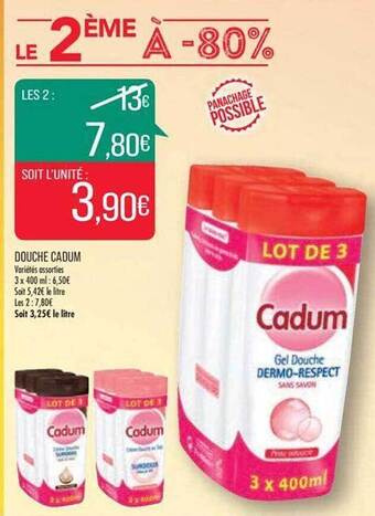 Match Douche cadum offre