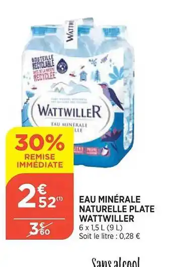 Maximarché Eau minérale naturelle plate wattwiller offre