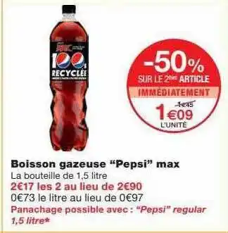 Monoprix Boisson gazeuse offre